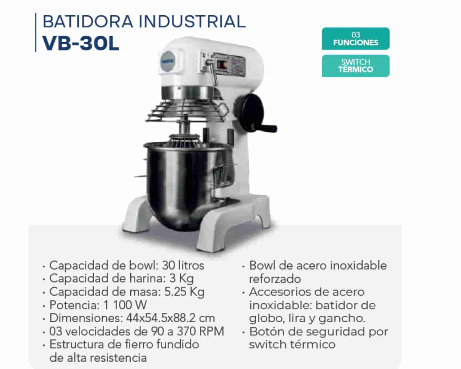 BATIDORA INDUSTRIAL VB - 30L