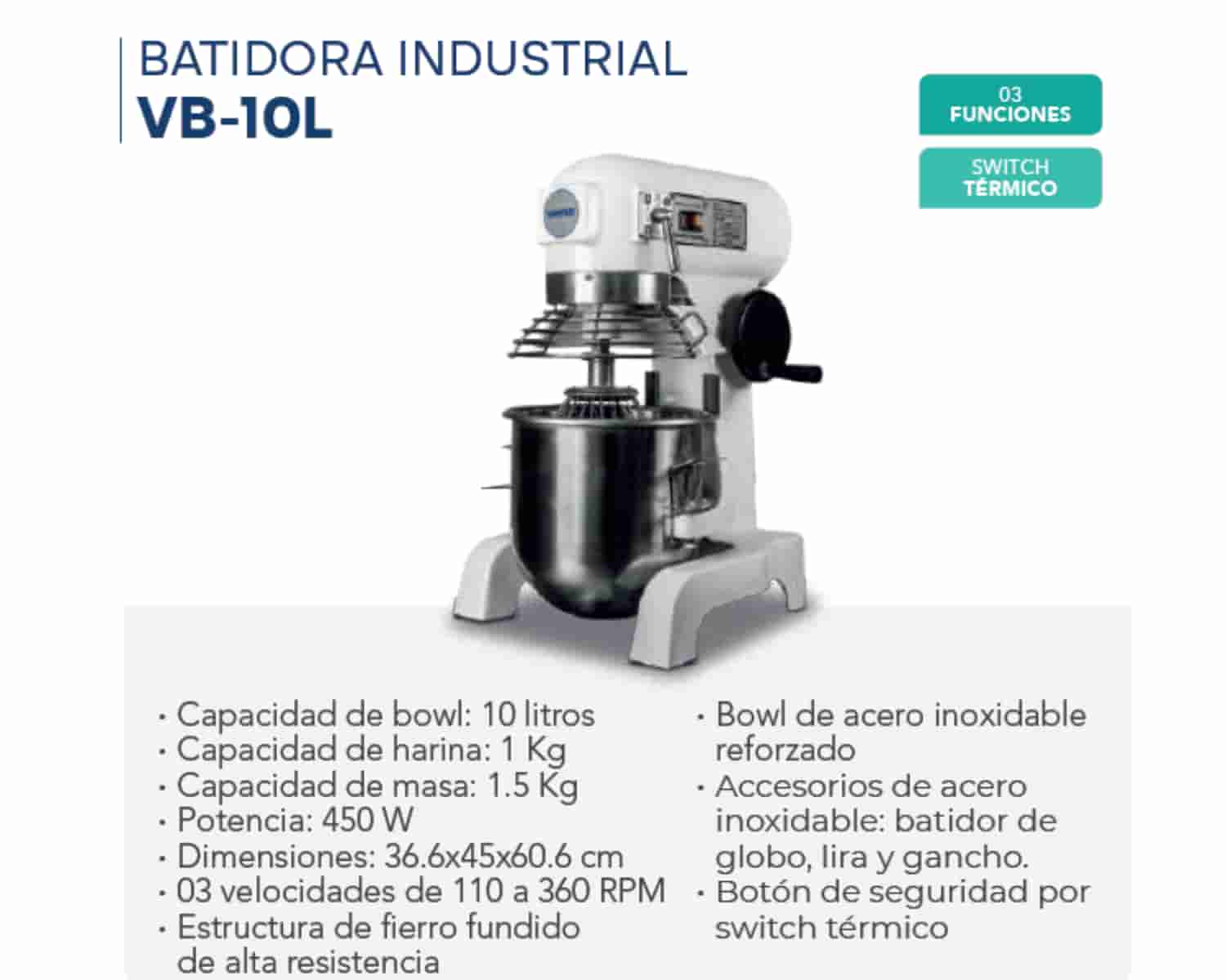 BATIDORA INDUSTRIAL - VB - 10L