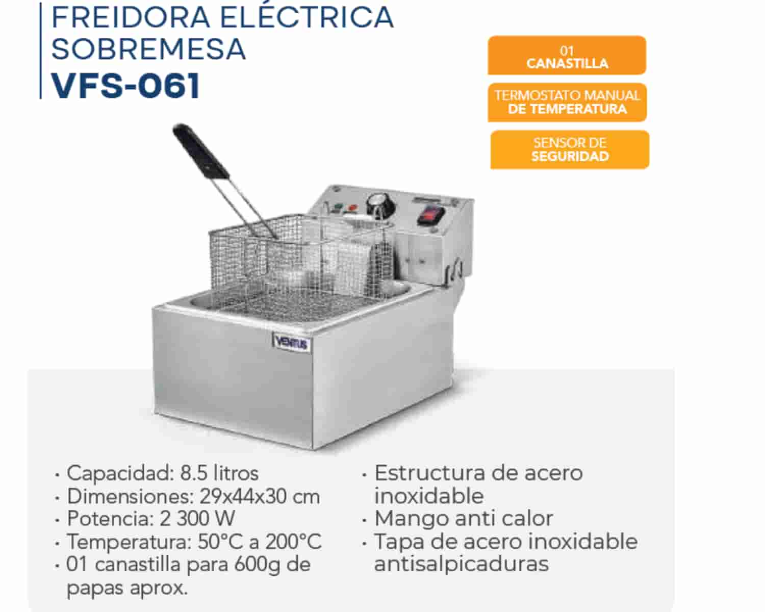 FREIDORA ELÉCTRICA SOBREMESA - VFS - 061