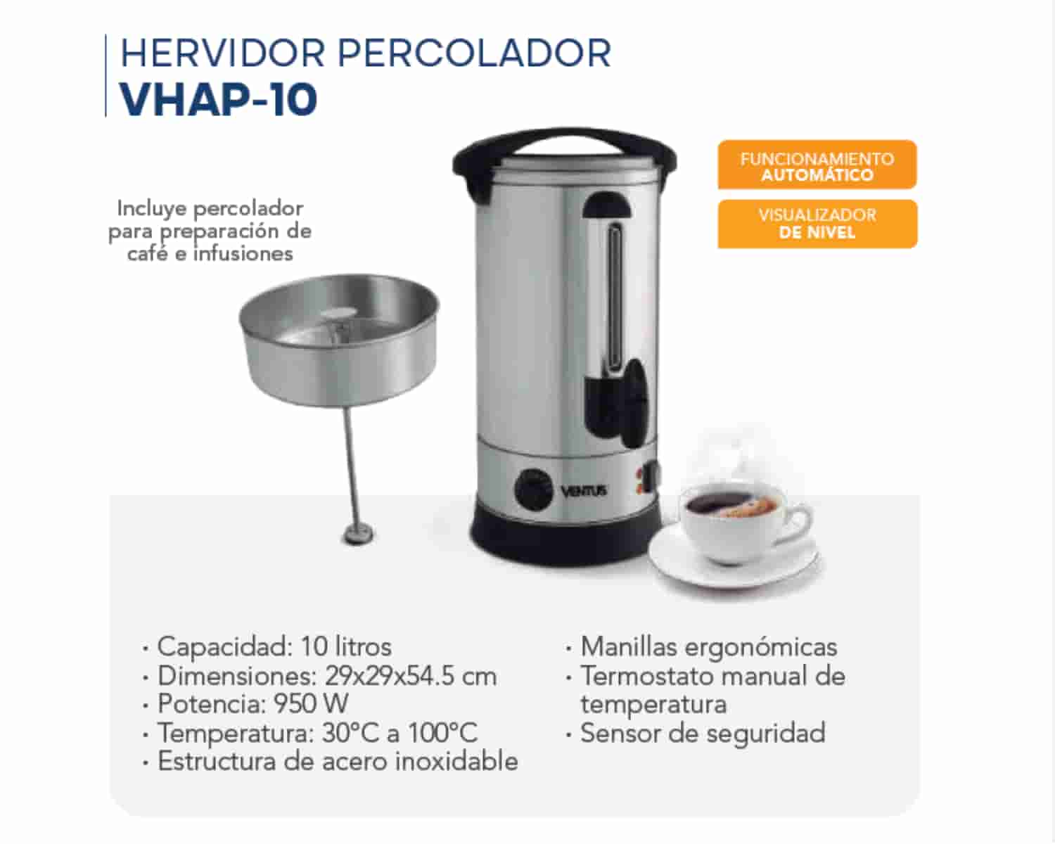 HERVIDOR PERCOLADOR - VHAP - 10