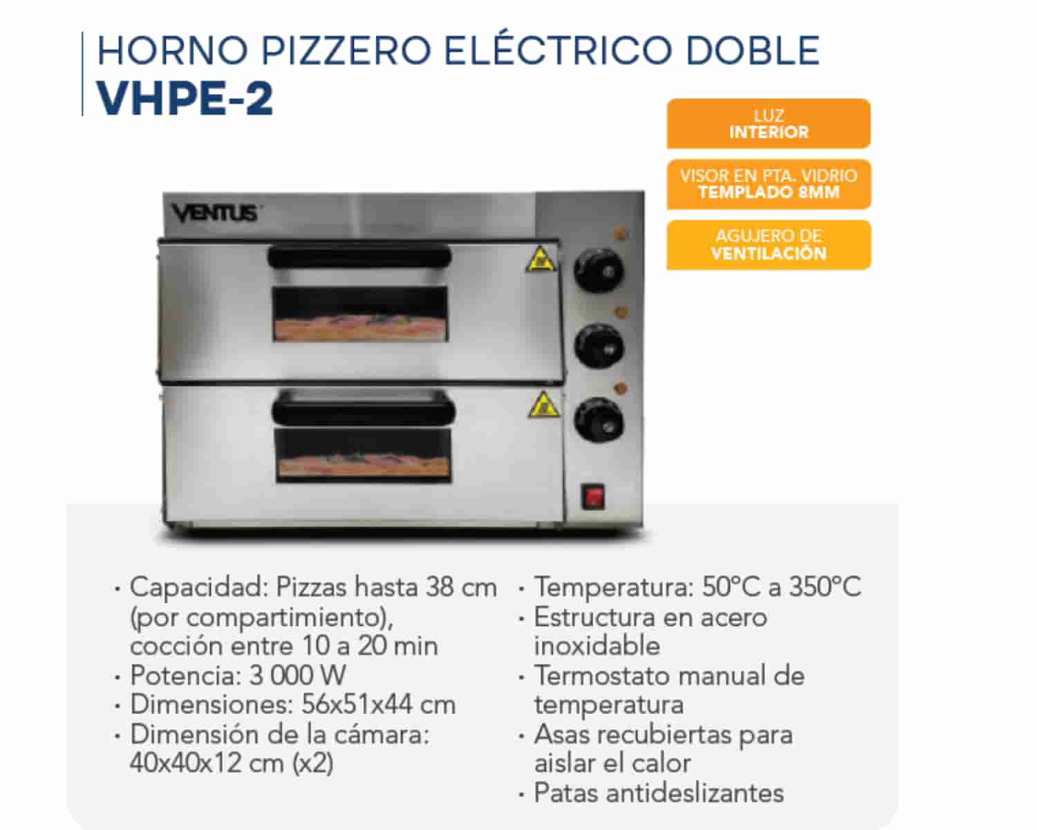 HORNO PIZZERO ELÉCTRICO DOBLE - VHPE - 2