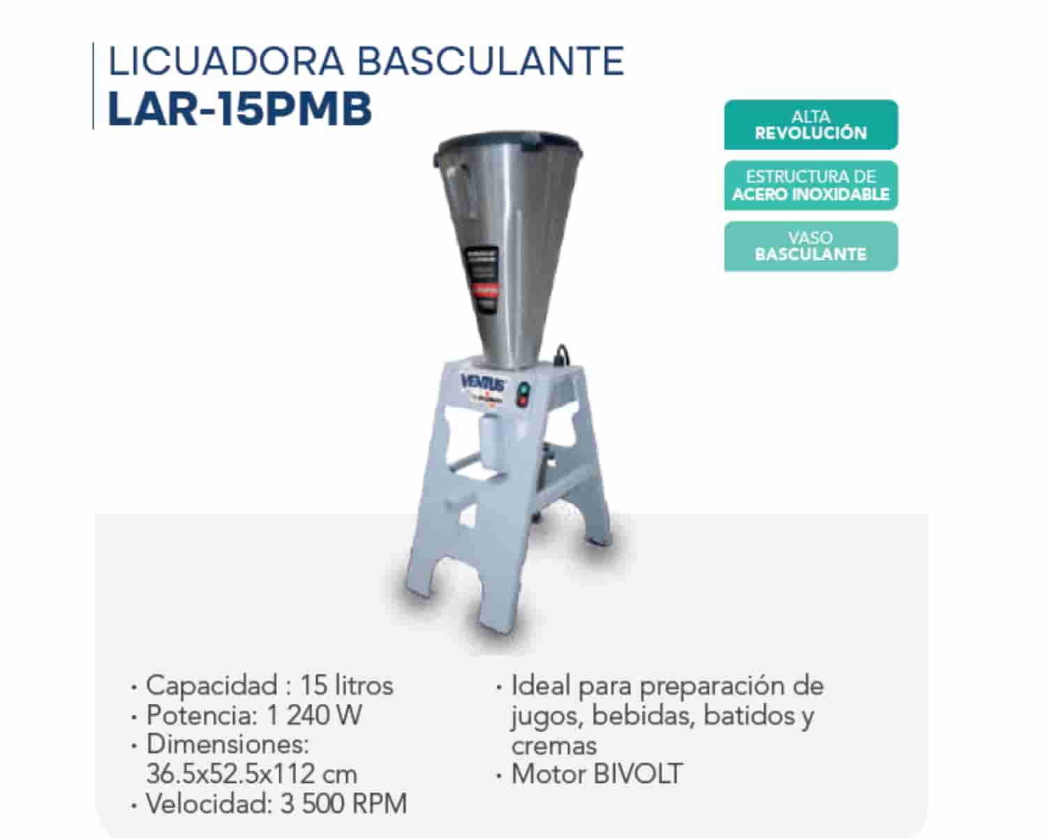 LICUADORA BASCULANTE - LAR - 15PMB
