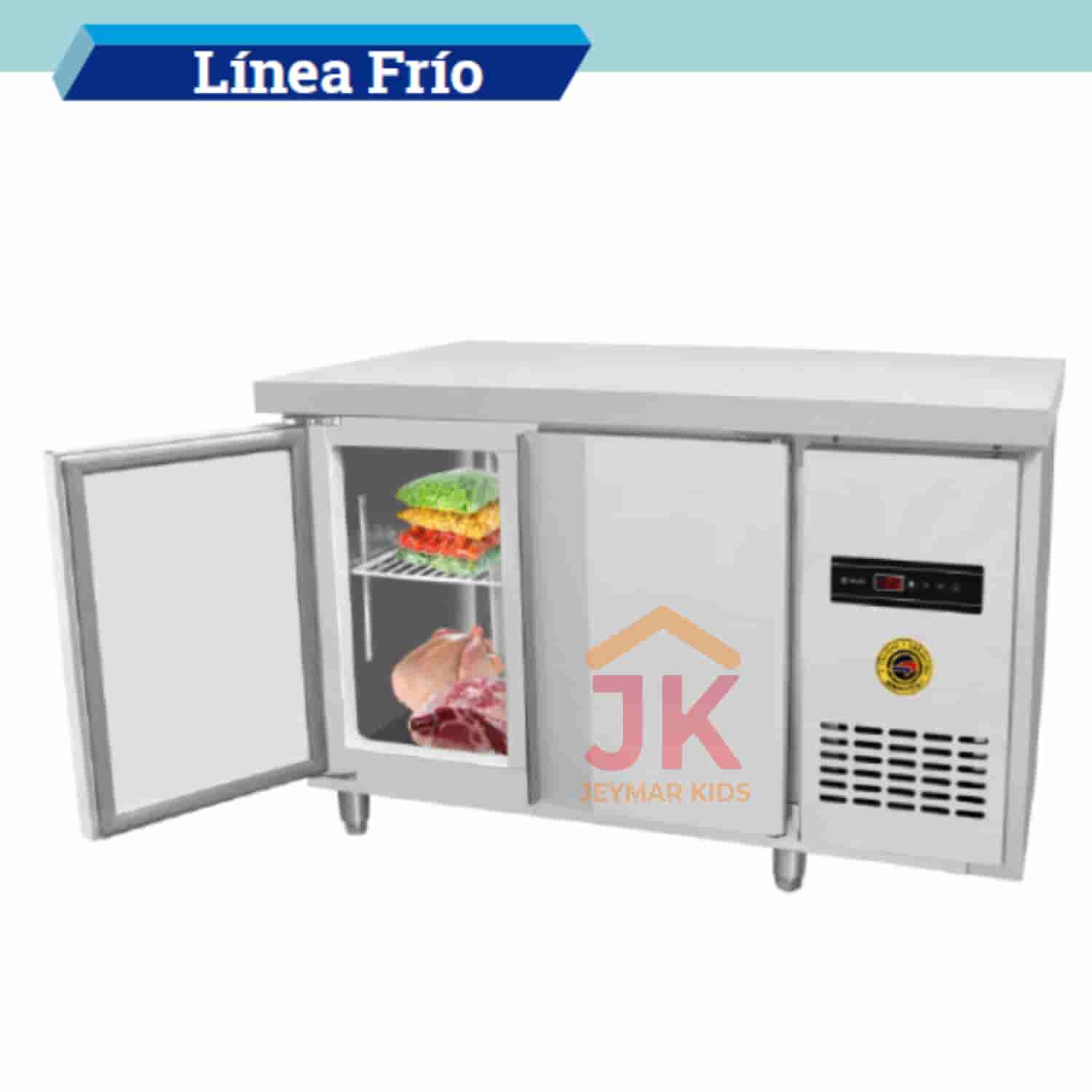 Mesa de trabajo con congeladora 2 puertas - 350 lts - DKH - 32