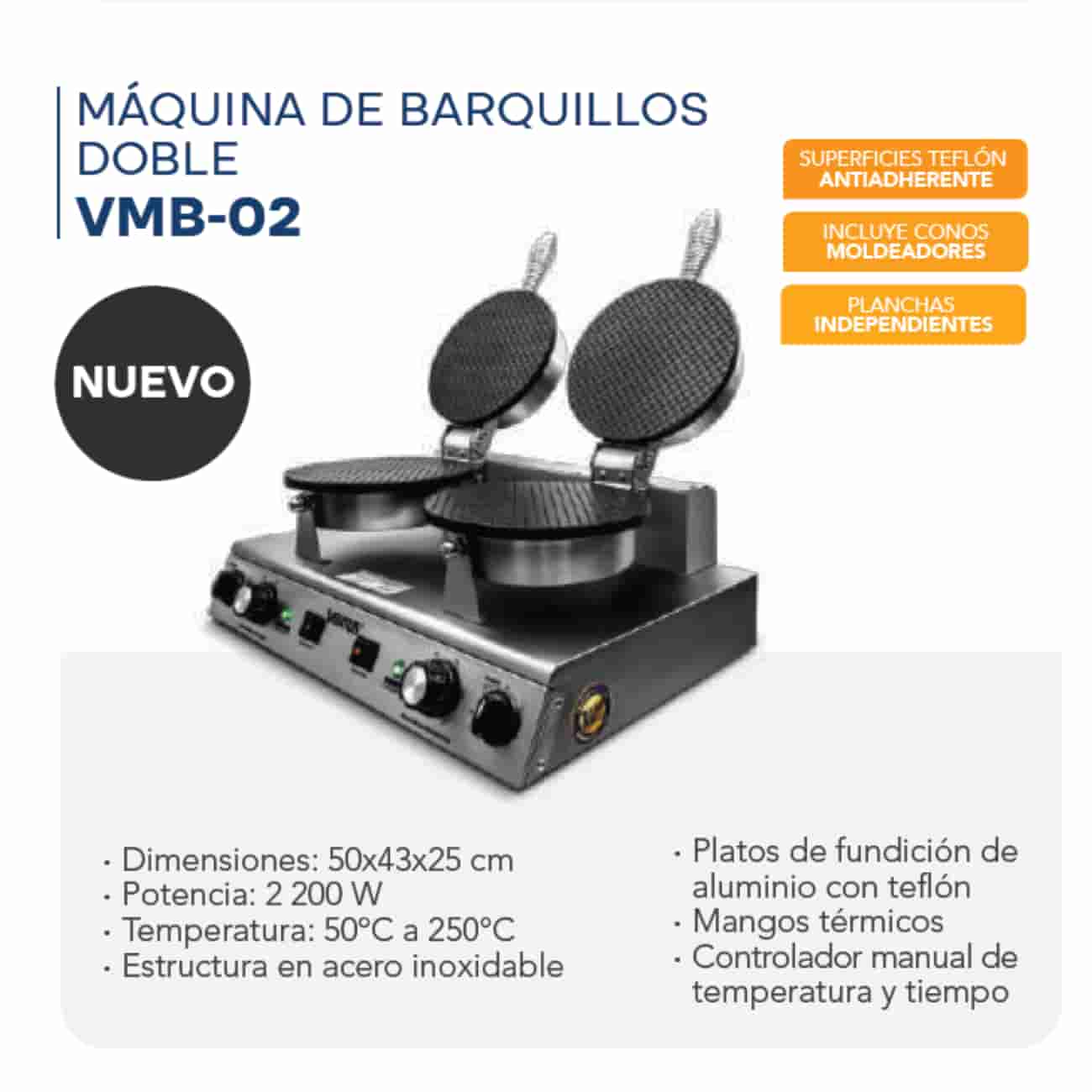 MÁQUINA DE BARQUILLOS DOBLE - VMB - 02