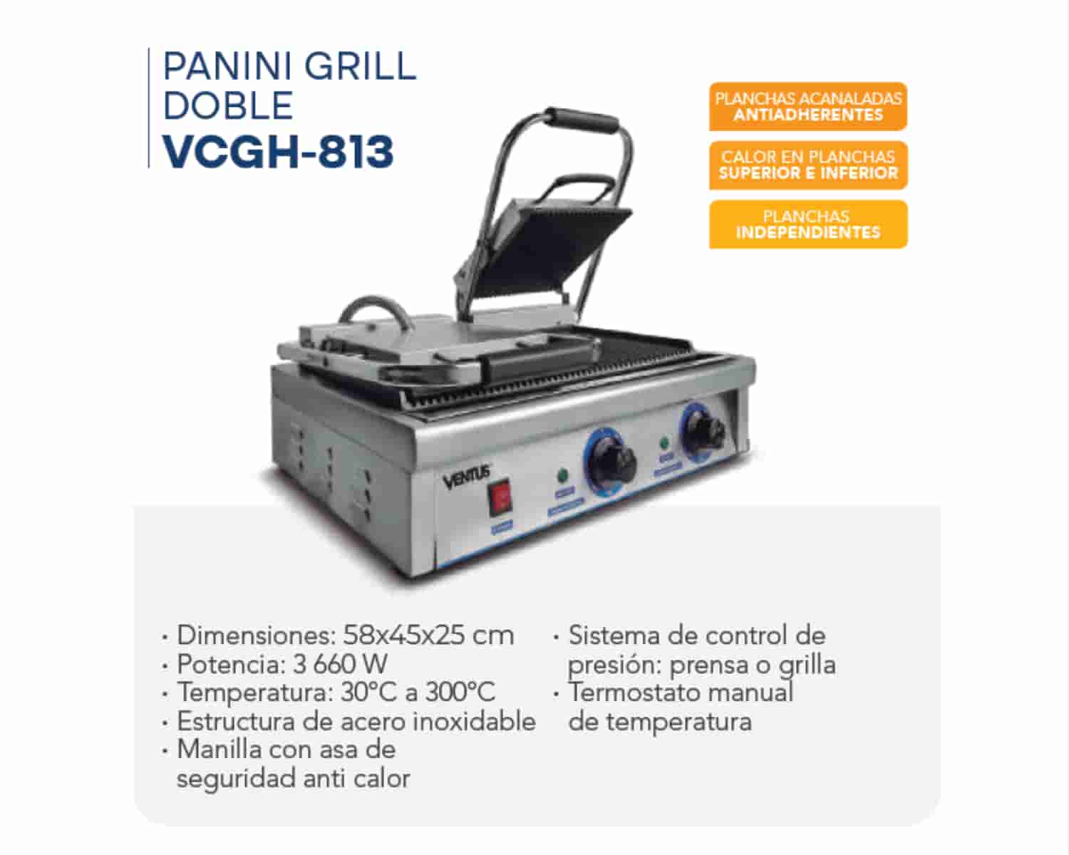 PANINI GRILL DOBLE - VCGH - 813